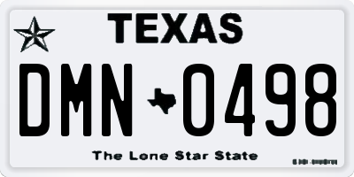 TX license plate DMN0498