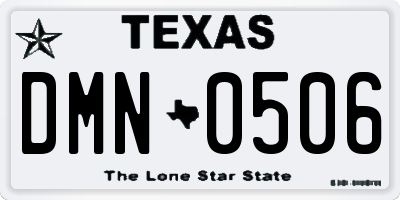 TX license plate DMN0506