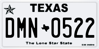 TX license plate DMN0522