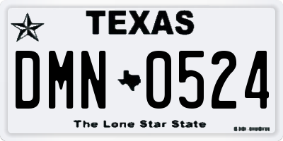 TX license plate DMN0524