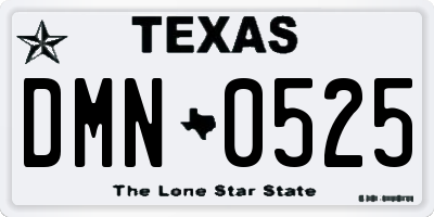 TX license plate DMN0525