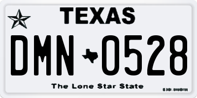 TX license plate DMN0528