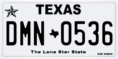 TX license plate DMN0536
