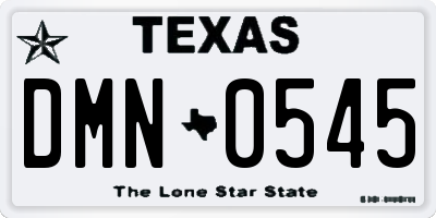 TX license plate DMN0545