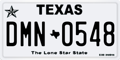 TX license plate DMN0548