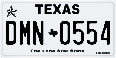 TX license plate DMN0554