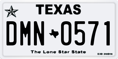 TX license plate DMN0571