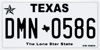 TX license plate DMN0586