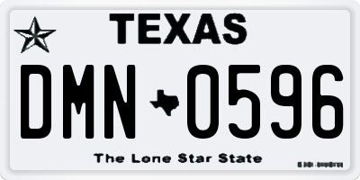 TX license plate DMN0596