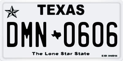 TX license plate DMN0606