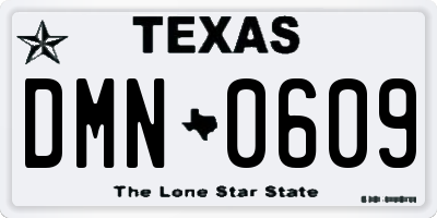 TX license plate DMN0609