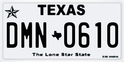 TX license plate DMN0610