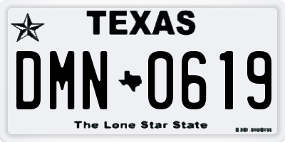 TX license plate DMN0619