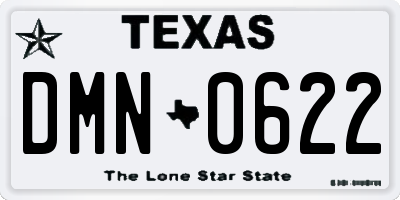 TX license plate DMN0622