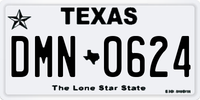 TX license plate DMN0624