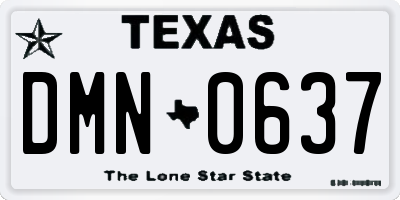 TX license plate DMN0637