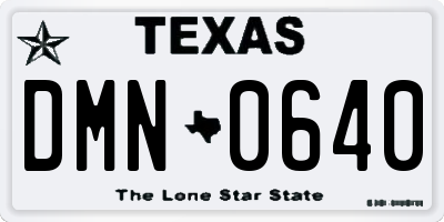 TX license plate DMN0640