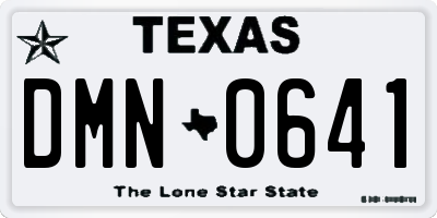 TX license plate DMN0641