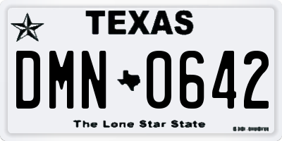TX license plate DMN0642