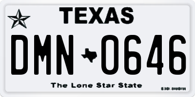 TX license plate DMN0646