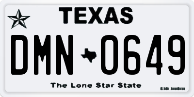 TX license plate DMN0649