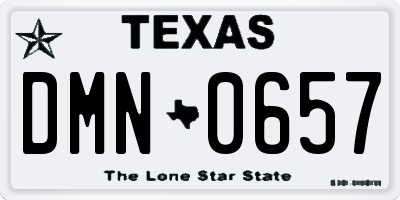 TX license plate DMN0657