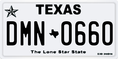 TX license plate DMN0660