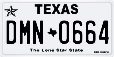 TX license plate DMN0664
