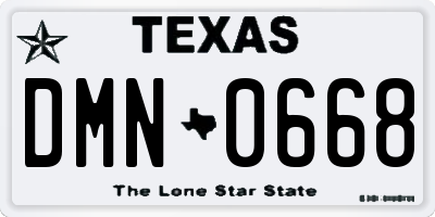 TX license plate DMN0668