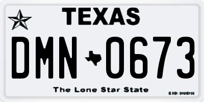 TX license plate DMN0673