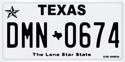 TX license plate DMN0674