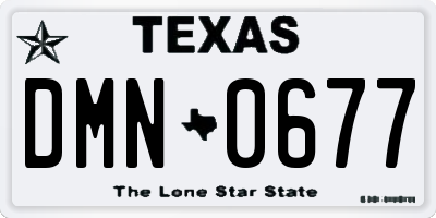 TX license plate DMN0677