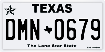 TX license plate DMN0679