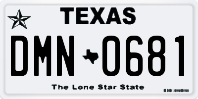 TX license plate DMN0681