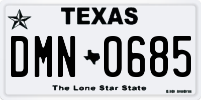 TX license plate DMN0685