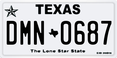 TX license plate DMN0687