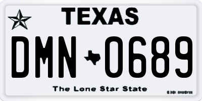 TX license plate DMN0689