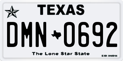 TX license plate DMN0692