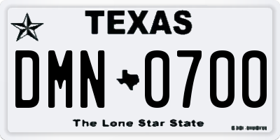 TX license plate DMN0700