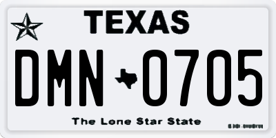 TX license plate DMN0705