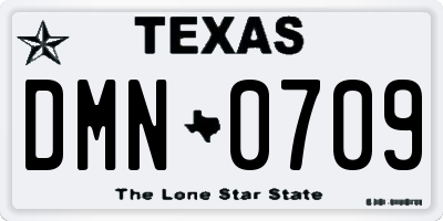TX license plate DMN0709