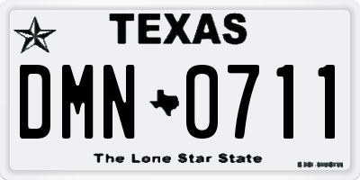 TX license plate DMN0711