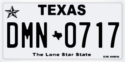 TX license plate DMN0717