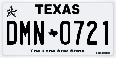 TX license plate DMN0721