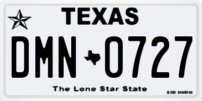 TX license plate DMN0727