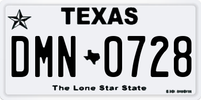 TX license plate DMN0728