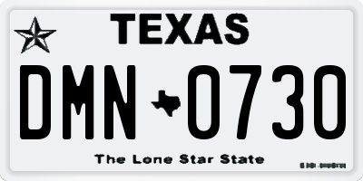 TX license plate DMN0730