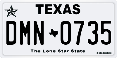 TX license plate DMN0735