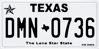 TX license plate DMN0736