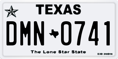 TX license plate DMN0741